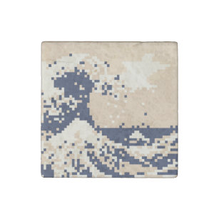 Imán De Piedra Pixel Tsunami 8 bits arte de píxeles
