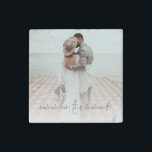 Imán De Piedra Recuerden este momento foto recién casada Memento<br><div class="desc">Recuerde este momento Personalizado foto recién casada Memento Simplemente reemplace la foto de muestra con su propio favorito de orientación cuadrada. El refrán romántico Recuerden este momento está en un guión elegante en la parte inferior de cada uno. Puede cambiar el color de este texto si es necesario para adaptarse...</div>