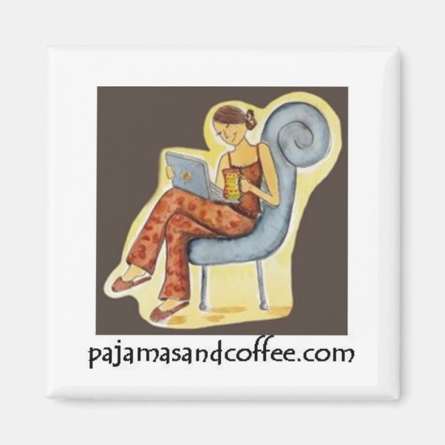 Imán de pijamas y café (Frente)
