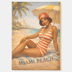 Imán de Pin-Up de Miami Beach Vintage de los años