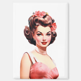Imán de Pin-Up Vintage de San Valentín – Corazón d