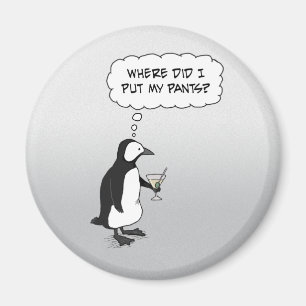 Imán de pingüino lindo: pantalones perdidos