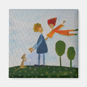 Imán de pintura de arte de amor