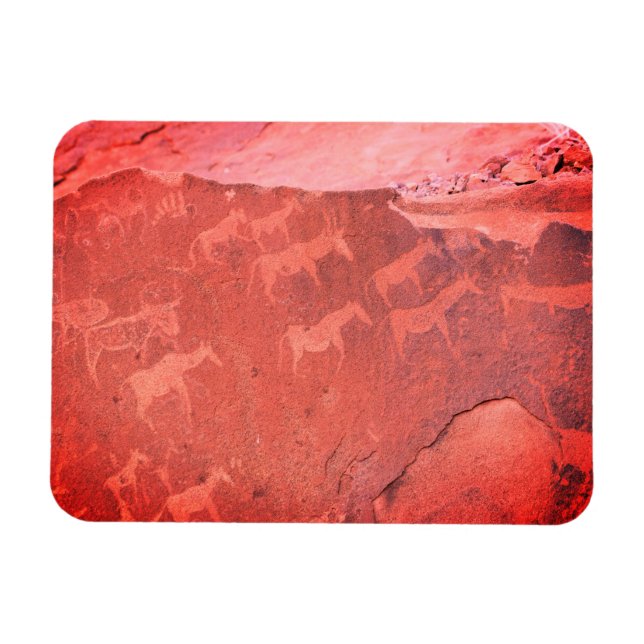 Imán de pintura de arte rock africano de Namibia (Horizontal)