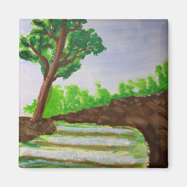 Imán de pintura de detalles de árbol por jamie (Frente)