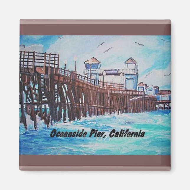 Imán de pintura de muelle oceánico (Frente)