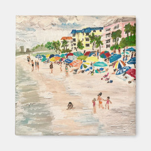 Imán de pintura "Fort Myer's Beach"