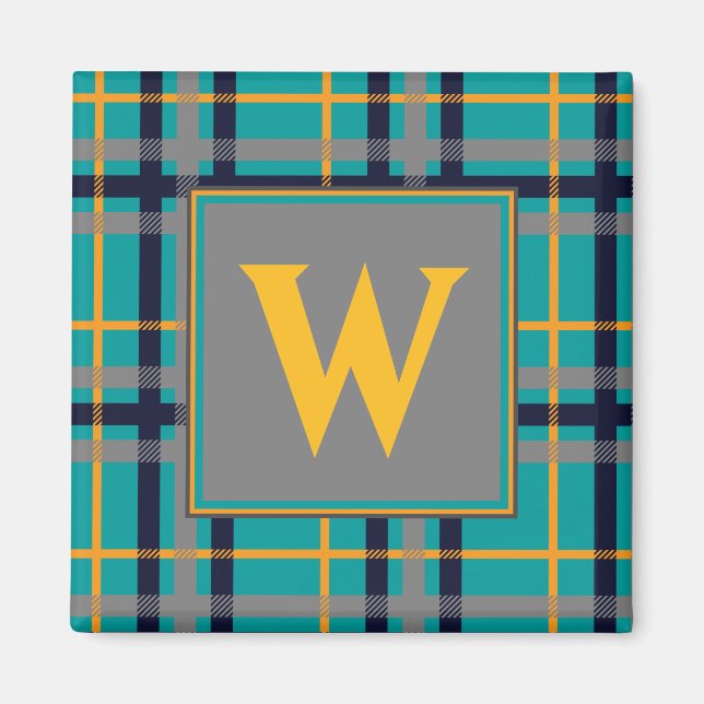 Imán de plástico azul y Naranja (Frente)