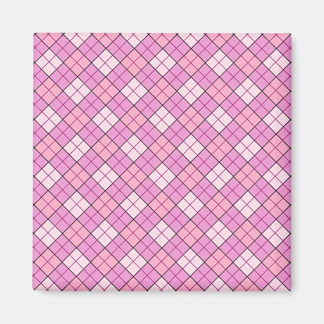 Imán de plástico rosa (Frente)