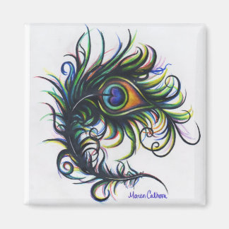 Imán de plumas de pavo real