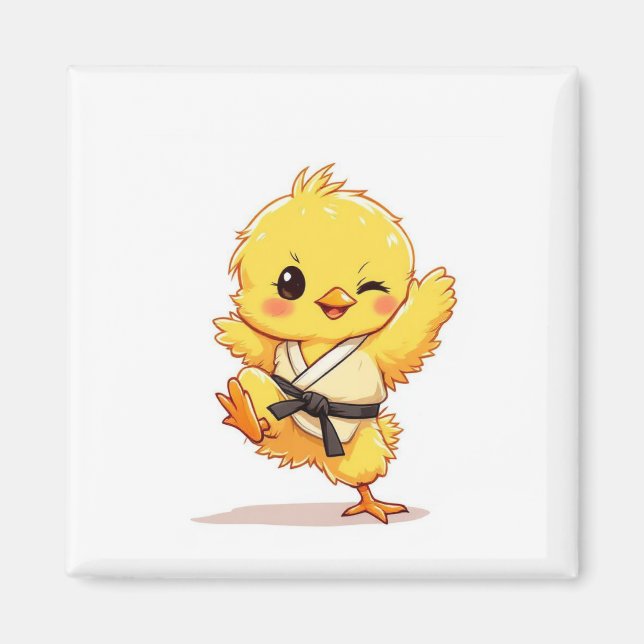 Imán de Pollito de Karate (Frente)