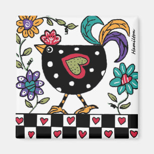 imán de pollo negro