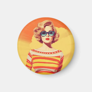 Imán de popart, insignia inspirada en el estilo re