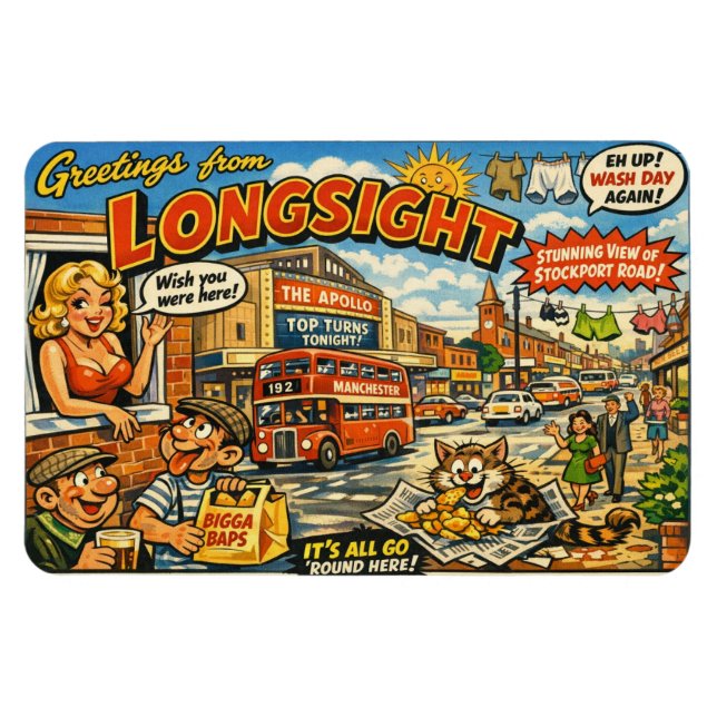 Imán de postal descarada de Longsight (Horizontal)
