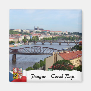 Imán de puentes de Praga, castillo, panorama