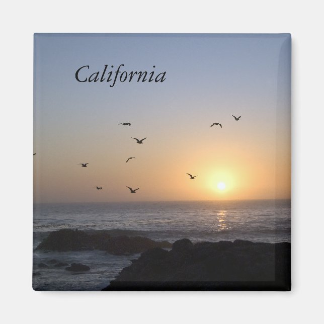 Imán de puesta al sol en la costa (Frente)