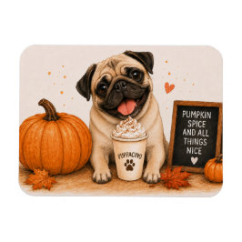 Imán de Pug Pumpkin Spice