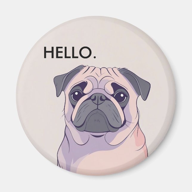 Imán de Pug - Regalo para Amantes de Pug  (Frente)