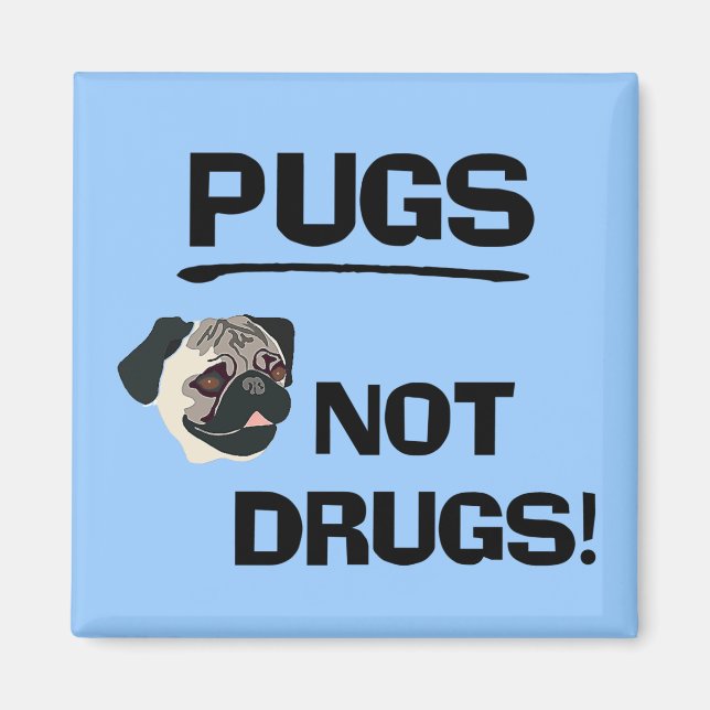Imán de Pugs No Drogas (Frente)
