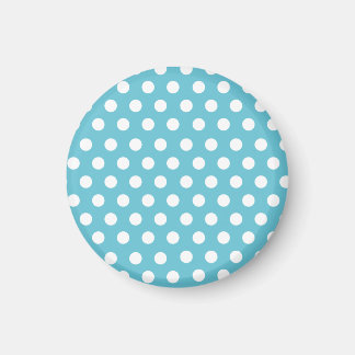 Imán de punto de polka azul vintage