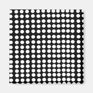 Imán de puntos de polka blanco