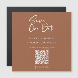 Imán de QR Code con Letra Script Rústica para Salv