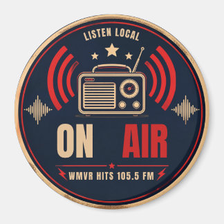 Imán de Radio de Transmisión Retro "EN EL AIRE"