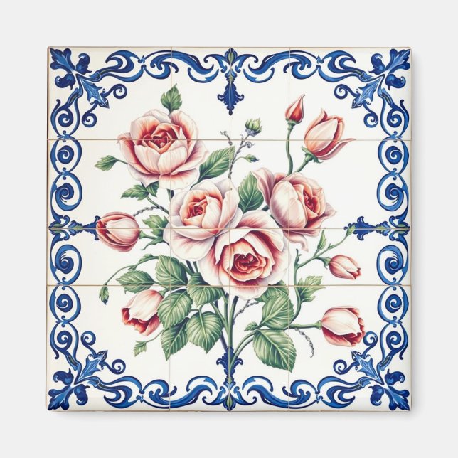 imán de ramo de rosas clásico (Frente)