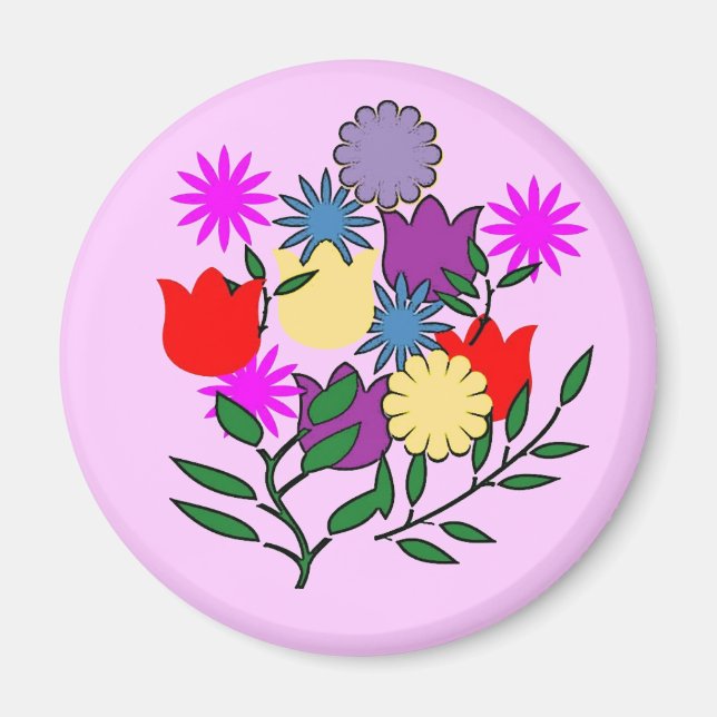 imán de ramo floral de primavera (Frente)