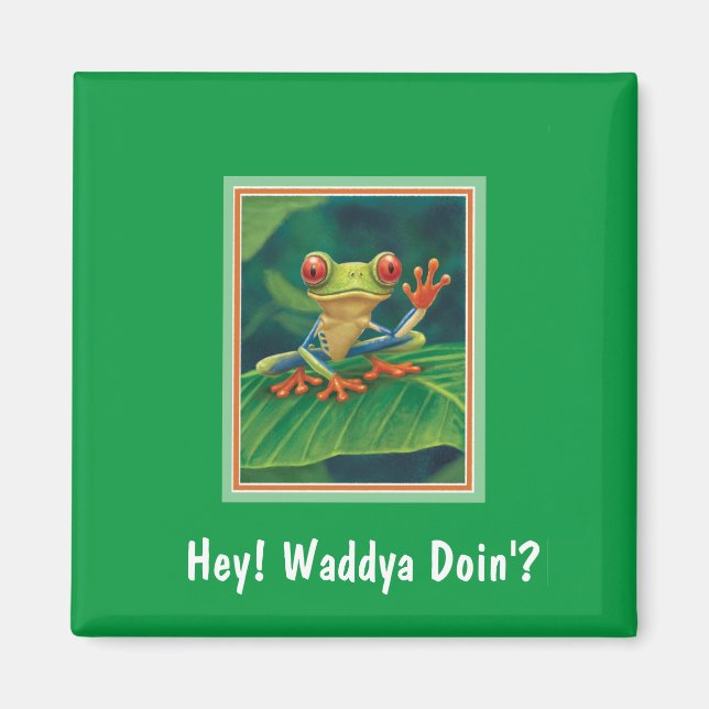 Imán de rana de árbol de ojos rojos (Frente)