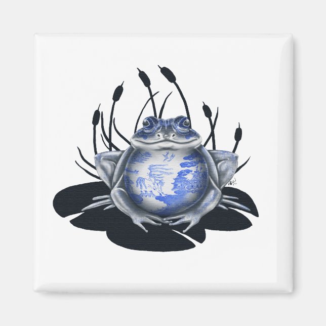 Imán de rana de toro salvaje azul (Frente)