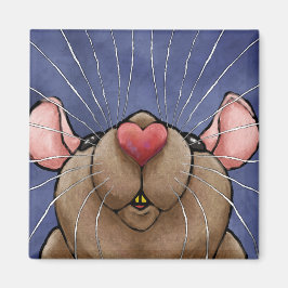 Imán de rata con corazón lindo