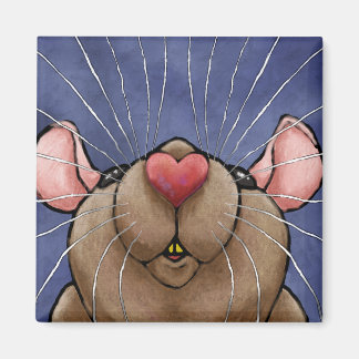 Imán de rata con corazón lindo