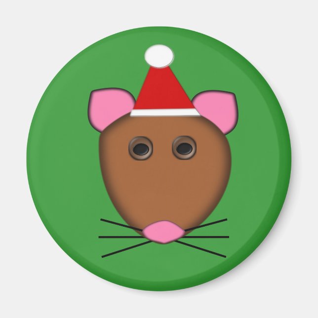 Imán de ratón de Feliz Navidad (Frente)