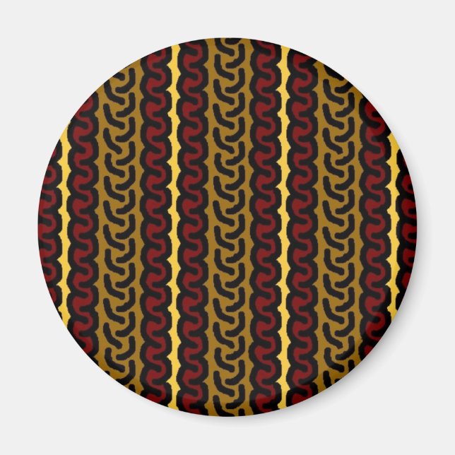 Imán de rayas decorativas - ocre/rojo (Frente)