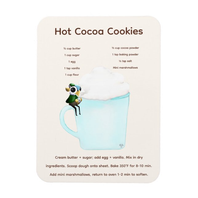 Imán de receta de galleta de cacao caliente Eclips (Vertical)