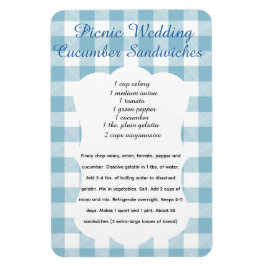 Imán de receta de sándwich de pepino para picnic