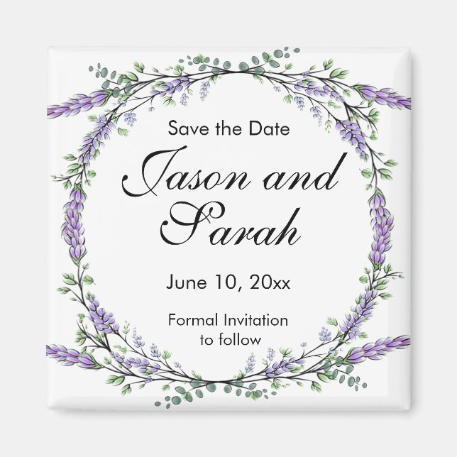 imán de recogida de acuarela Lavender eucalipto (Frente)