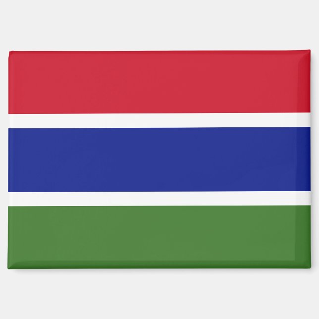 Imán de Rectángulo de la Bandera Nacional de Gambi (Anverso)