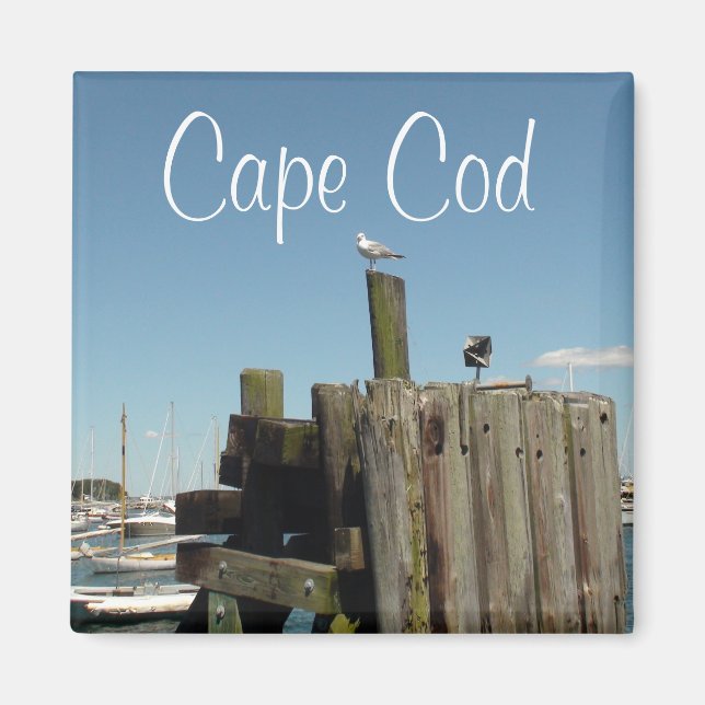 Imán de recuerdo de atardecer en Cape Cod, Massach (Frente)