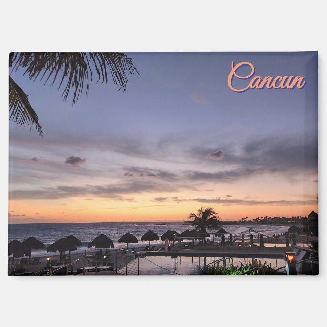 Imán de recuerdo de Cancún México (Anverso)