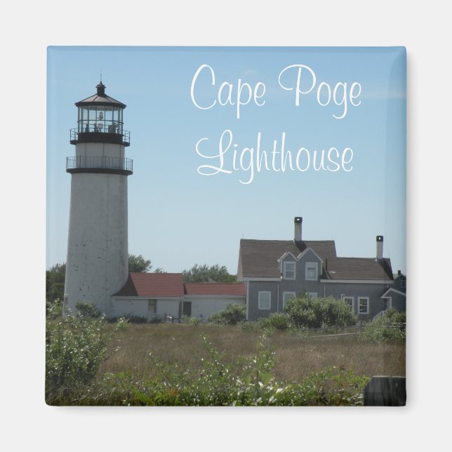 Imán de recuerdo de faro de Cape Poge (Frente)