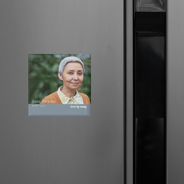 Imán de recuerdo de foto elegante moderno (Modern Elegant Remembrance Photo Keepsake Magnet)
