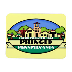 imán de recuerdo de pequeña ciudad de Pringle Penn