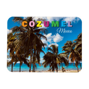 Imán de recuerdo de viaje a Cozumel México