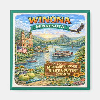 Imán de recuerdo de Winona, MN Minnesota