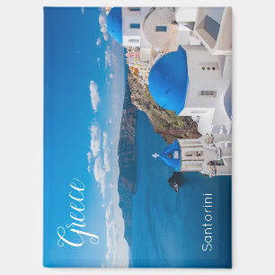 Imán de recuerdo escénico de Santorini Grecia