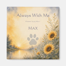 Imán de recuerdo memorial para mascotas Girasol