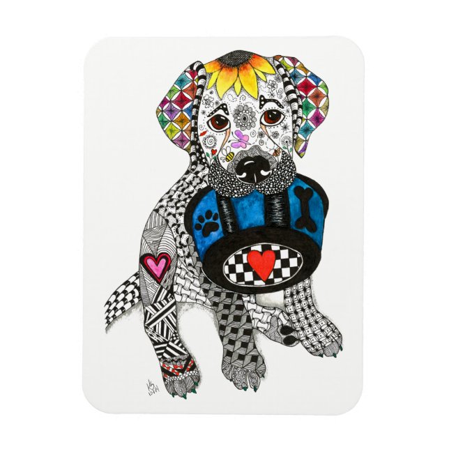 Imán de recuperación de Labrador 3"x4" (Vertical)