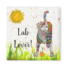 Imán de recuperación de labrador suave y colorido 